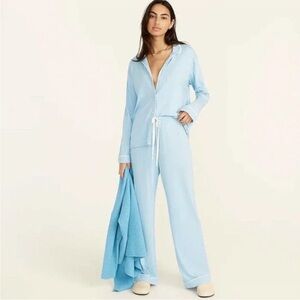 J.CREW LIGHT BLUE ECO DREAMIEST SHIRT & PANT PAJAMA SET Small